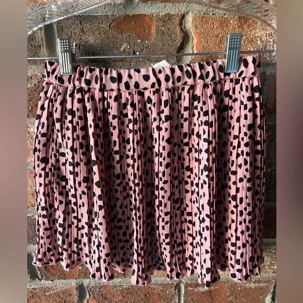 Kids Pink Polka Dot Pleated Skirt -